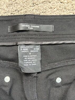 Simon Chang Black Straight-Leg Pants with Classic Five-Pocket Style